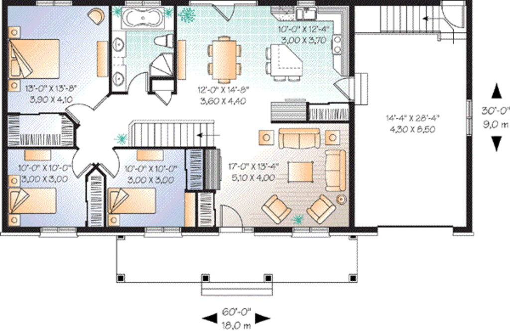 1350 sq ft house interior design